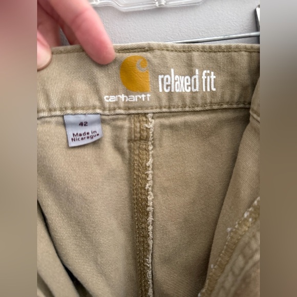 Carhartt Men’s Cargo Shorts SZ 42 Relaxed Fit Khaki Utility Work Pockets Summer - Picture 3 of 9